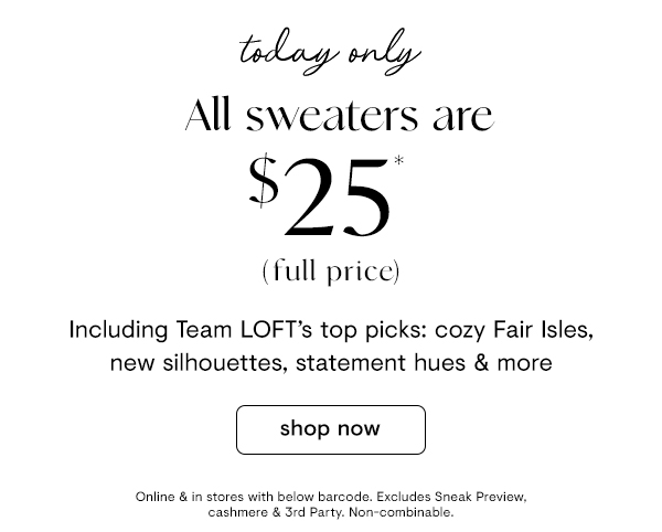 $25 All Sweaters