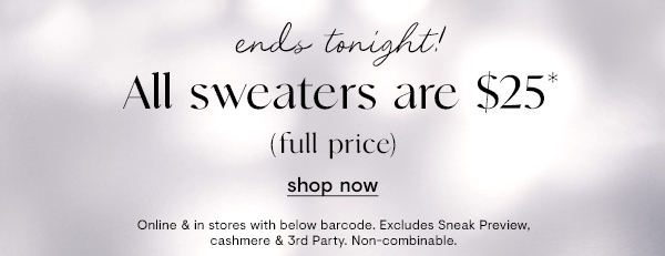 $25 All Sweaters
