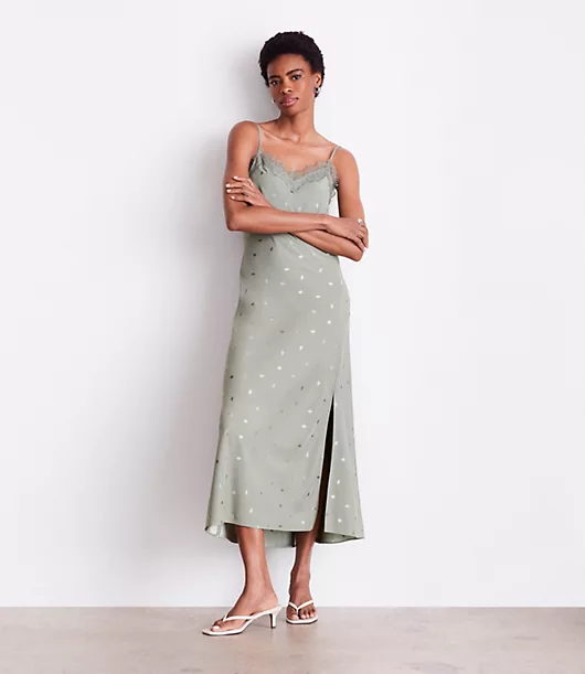 LOFT Versa Gingko Lace Midi Dress