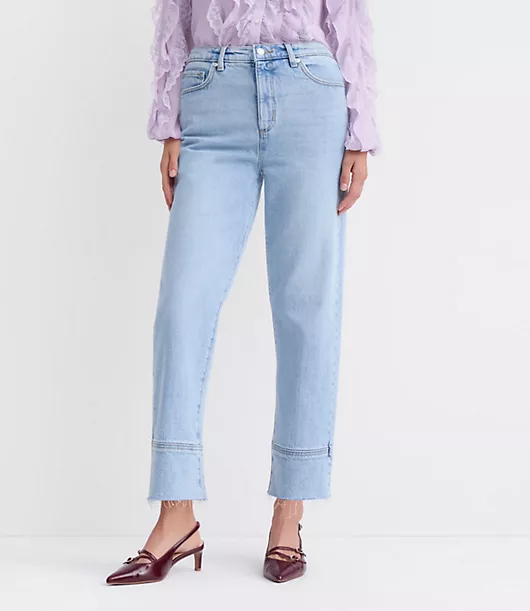 Curvy Fresh Cut High Rise Straight Jeans in Light Wash Indigo