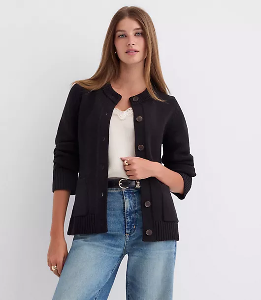 Waisted Patch Pocket Cardigan