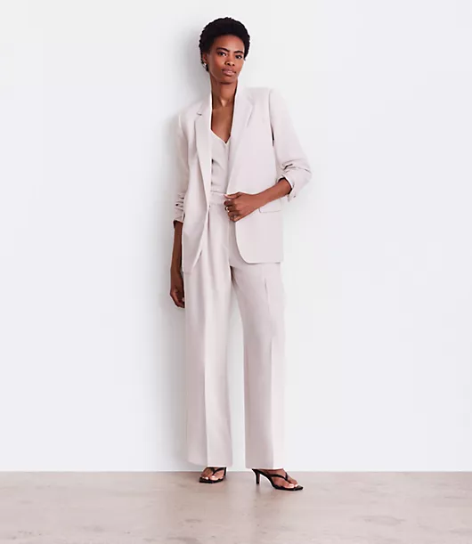 Petite LOFT Versa Crepe Drape Relaxed Blazer