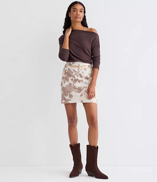 Spotted Felted Mini Skirt
