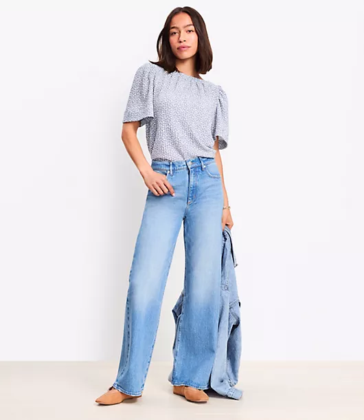 Petite High Rise Wide Leg Jeans in Vintage Indigo