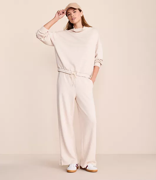 Petite Lou & Grey Heathered Scubasoft Side Slit Straight Leg Pants