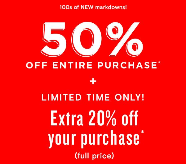 50% Off + Extra 20% Off