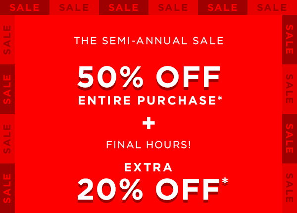 50% off + Extra 20% off