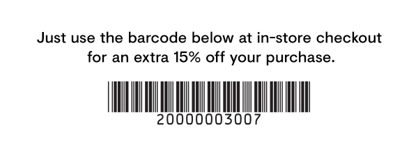 Extra 15% off barcode
