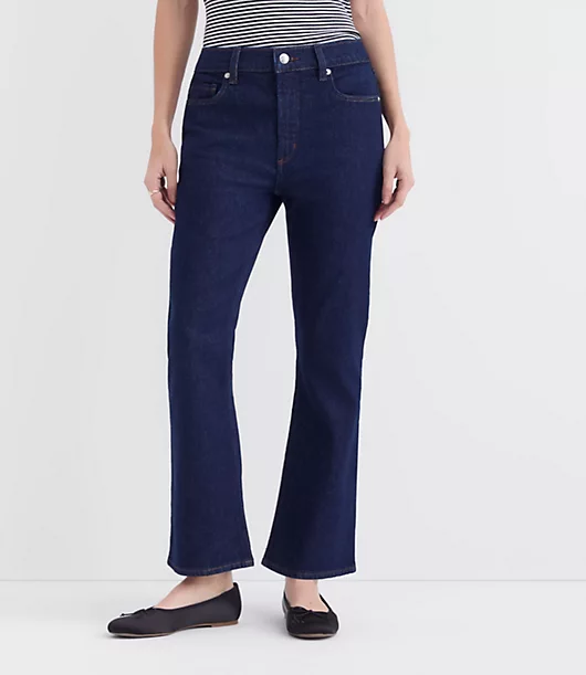 Rivete Tall Curvy High Rise Kick Crop Jeans in Nova Wash