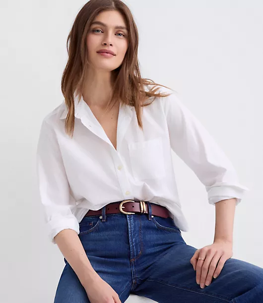 Cotton Blend Everyday Relaxed Pocket Shirt