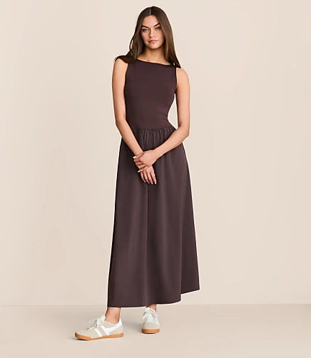 Lou & Grey Wanderweave Mixed Media Maxi Pocket Dress