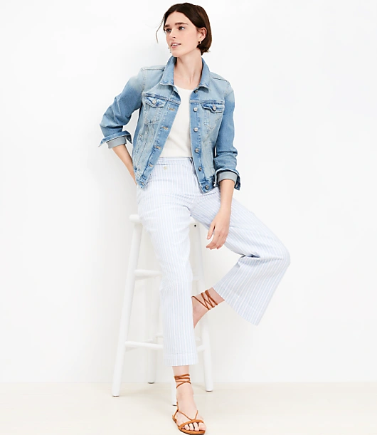 Denim Trucker Jacket in Light Mid Indigo Wash
