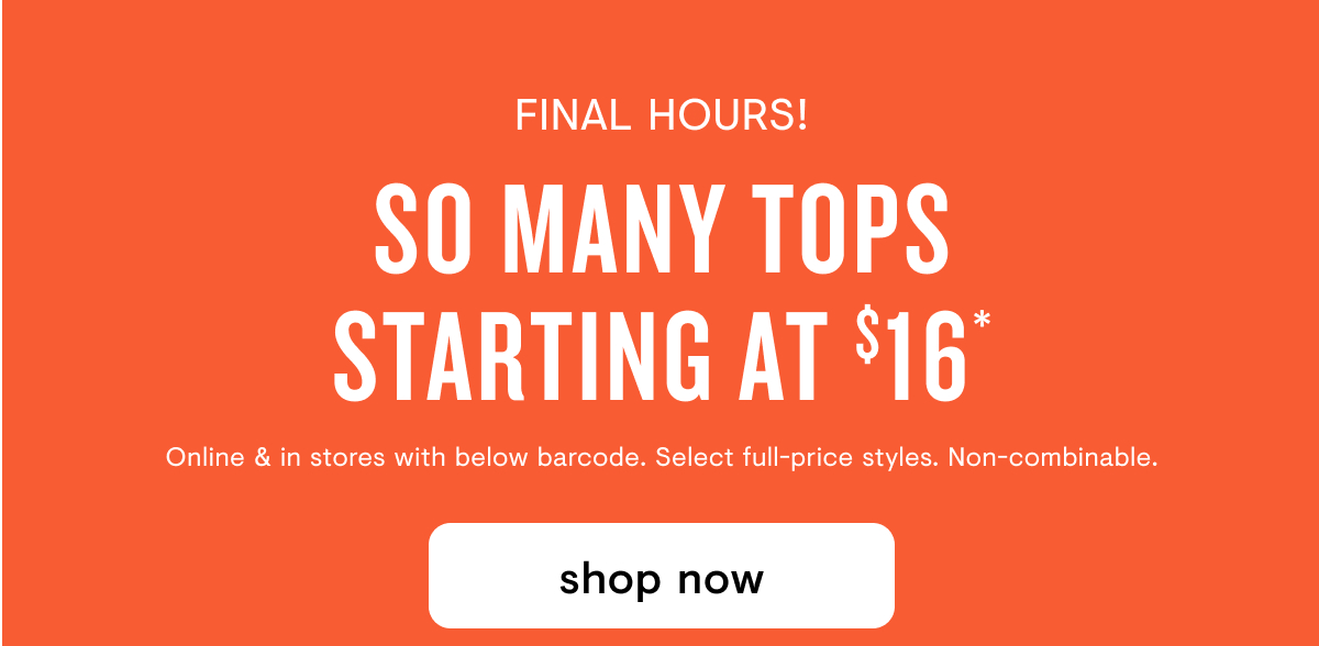 $16 tops