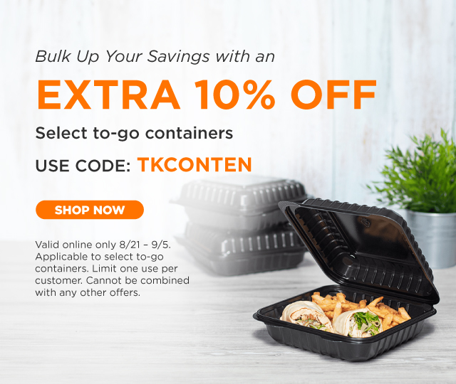 Extra 10% Off To-Go Containers