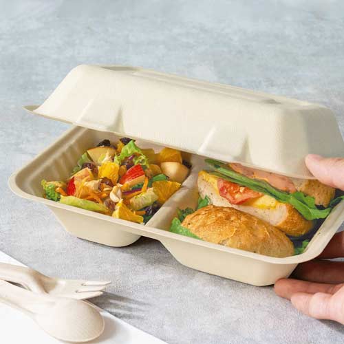 Karat Earth Bagasse Hinged Containers