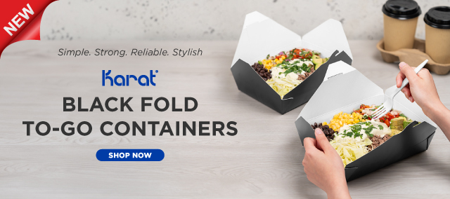New! Black Fold-to-Go Containers