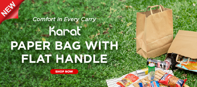 NEW! Paper Barrel Sack Bag with Flat Handle