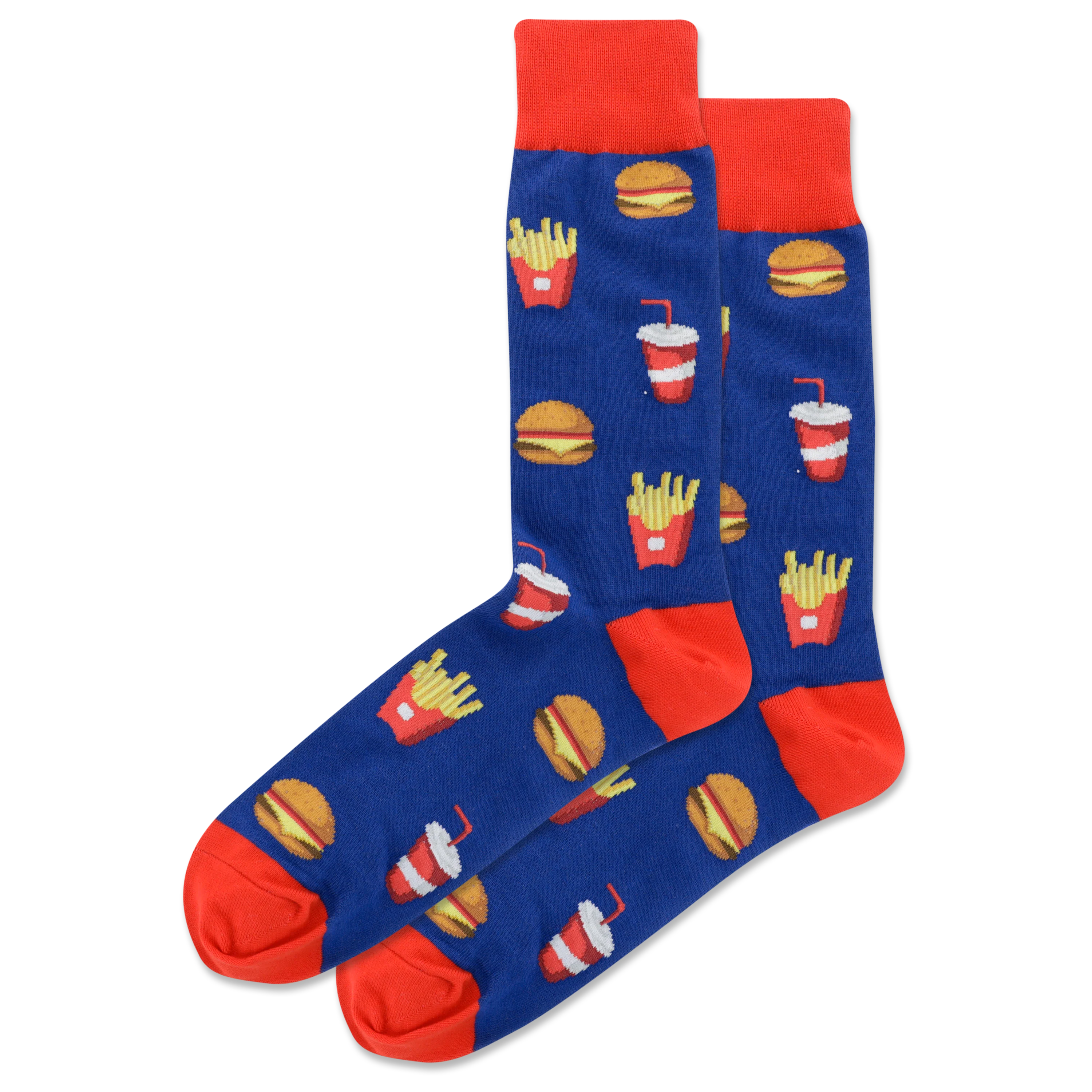 HOTSOX Men's Burger And Fries Crew Socks