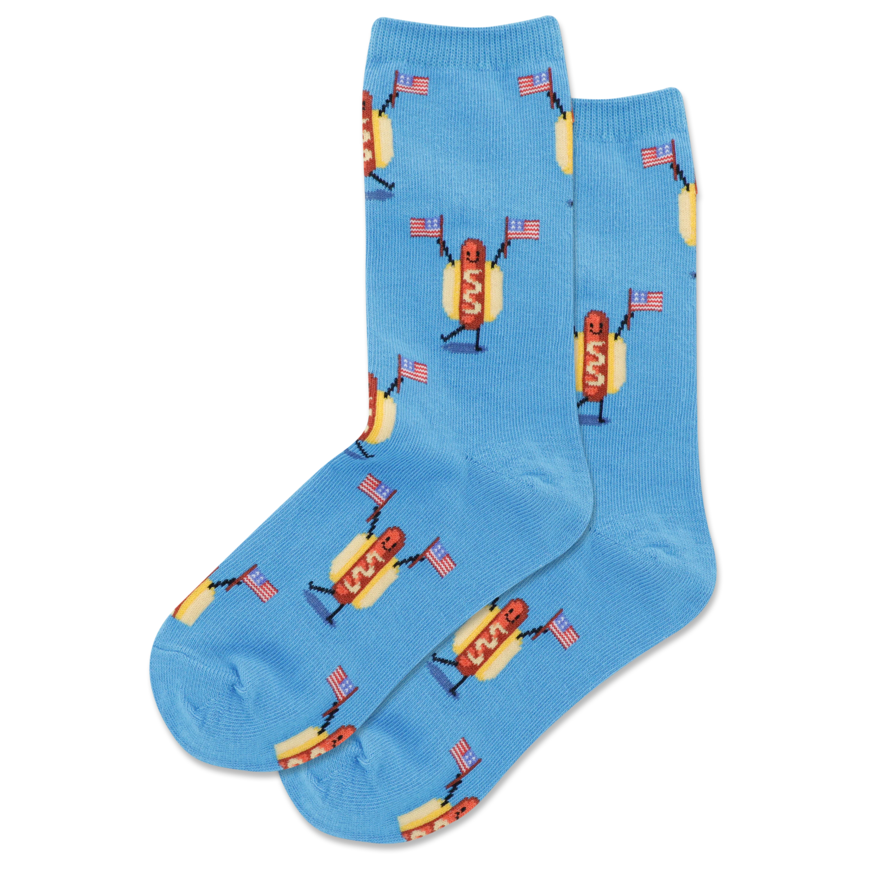 HOTSOX Kid's Fourth Of July Hot Dog Crew Socks