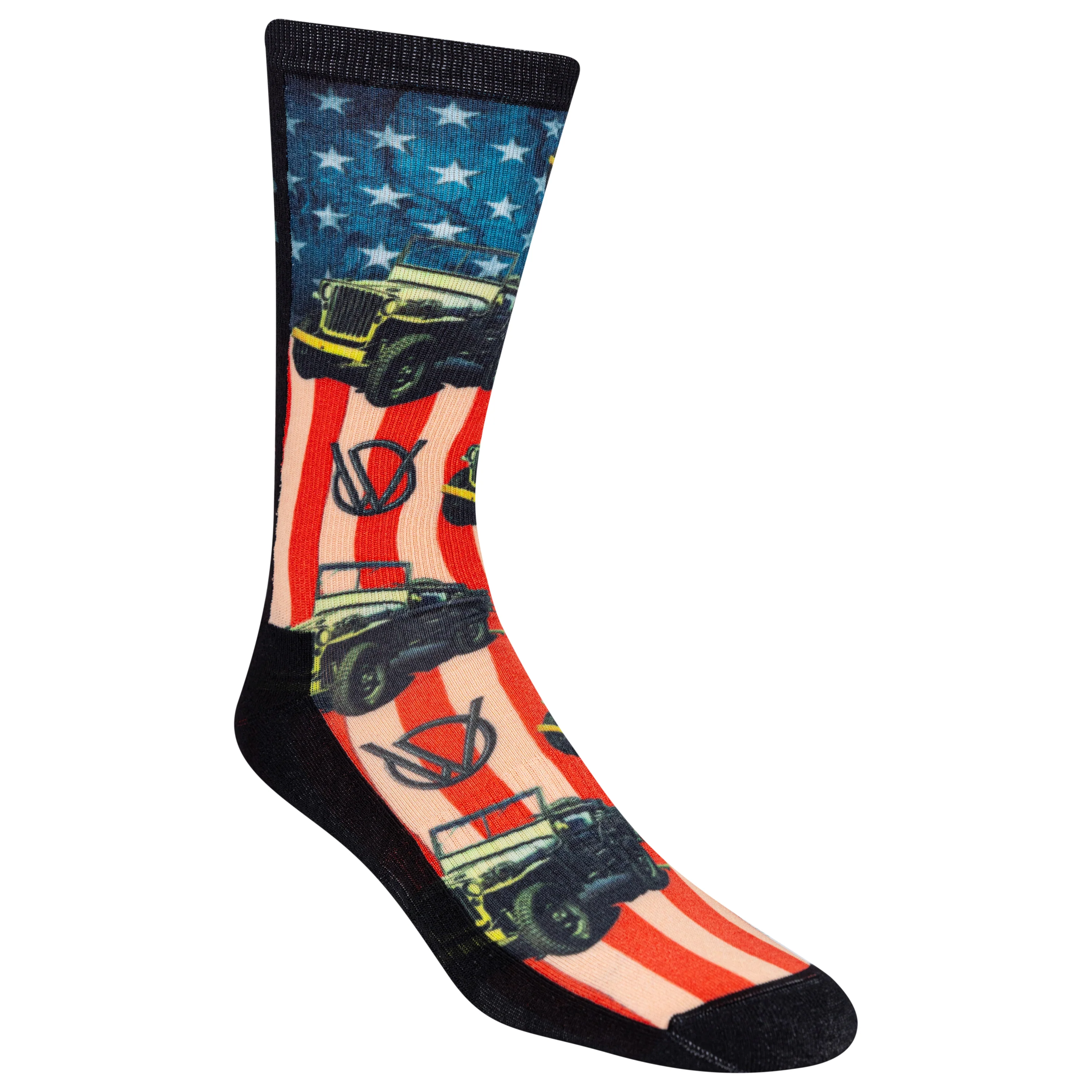 Jeep Men's Patriot Willy Crew 360 Print Sock, 1 Pair Pack