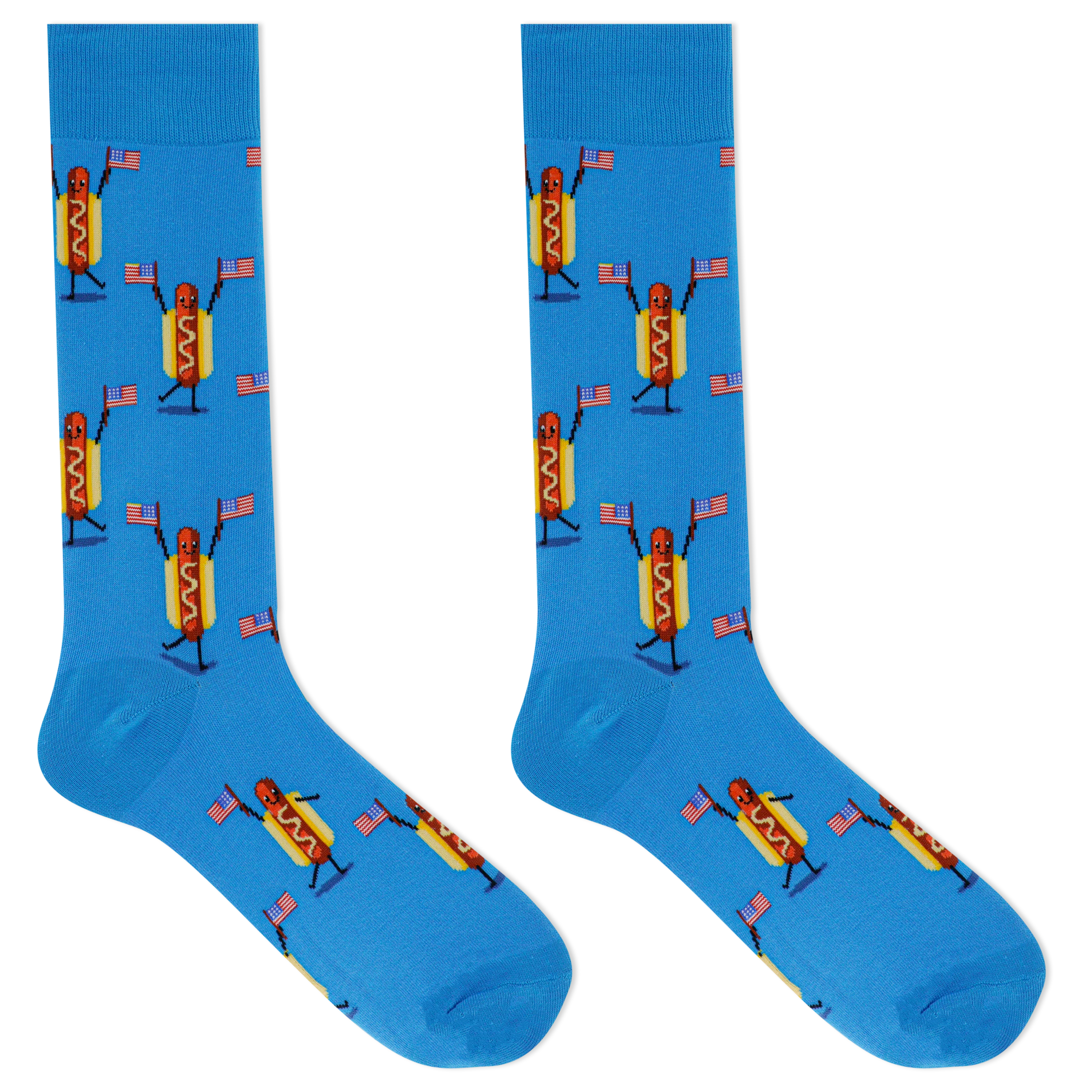 HOTSOX Men's Fourth of July Hot Dog Crew Socks