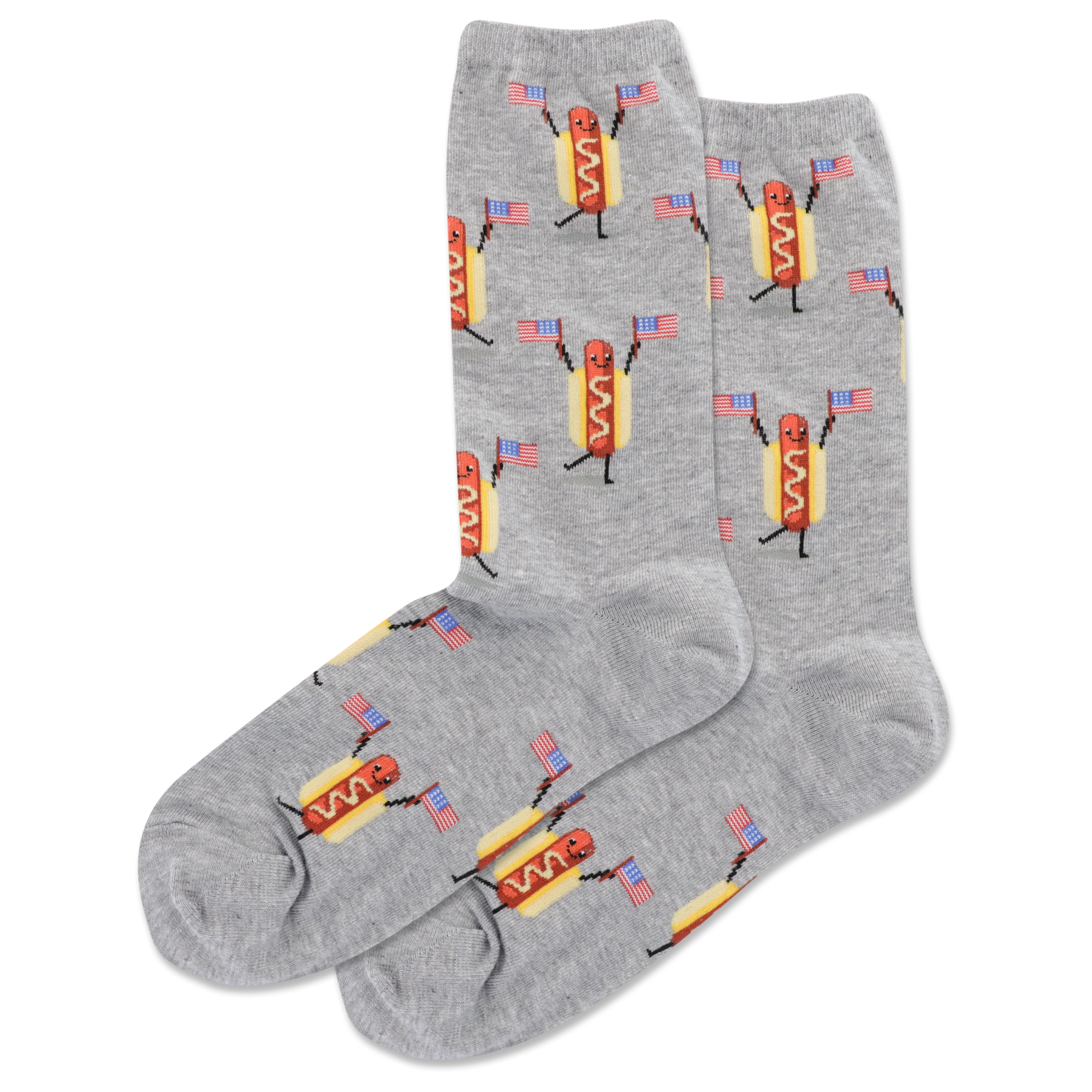 HOTSOX Women's Fourth Of July Hot Dog Crew Socks