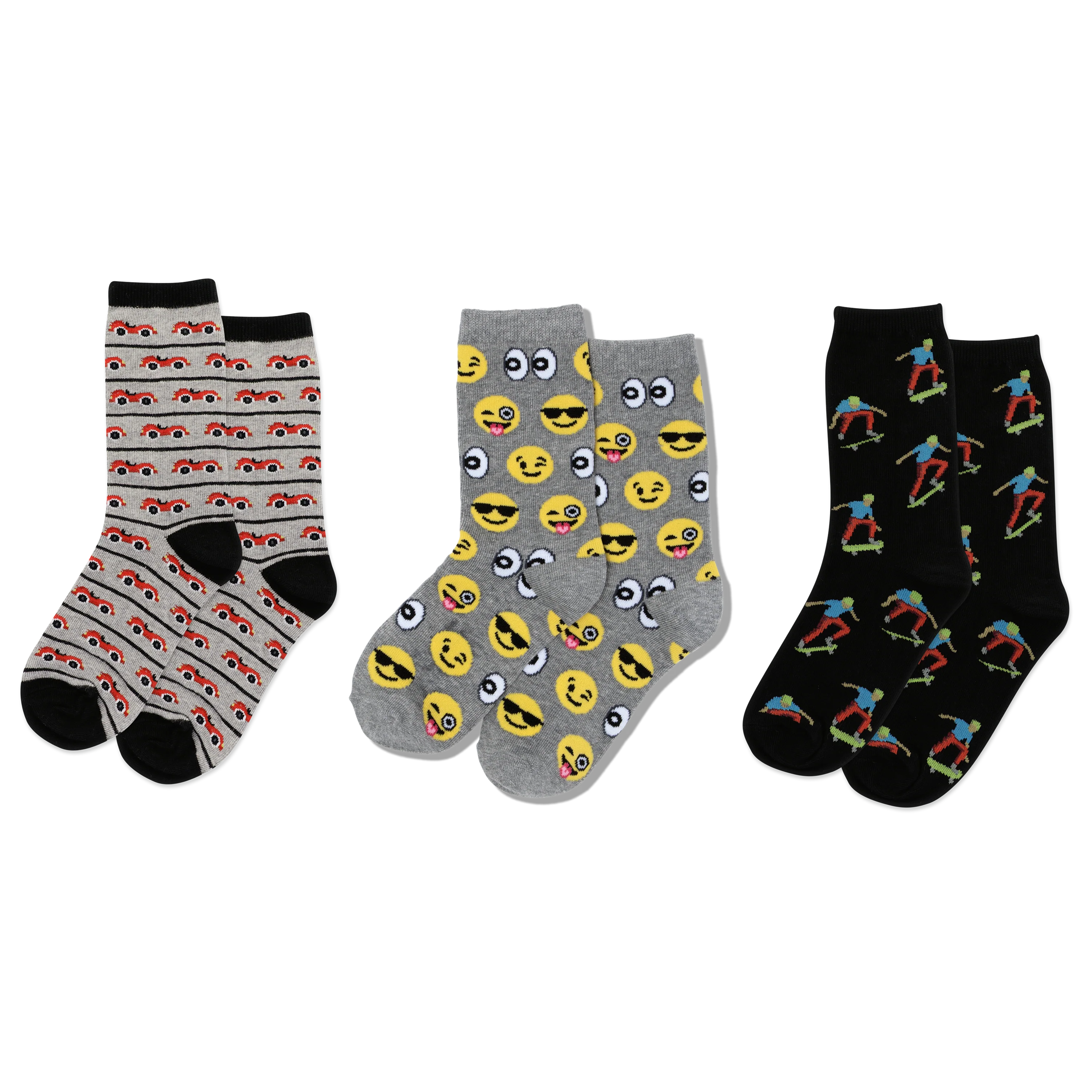 HOTSOX Kid's Assorted Car Emoji Socks