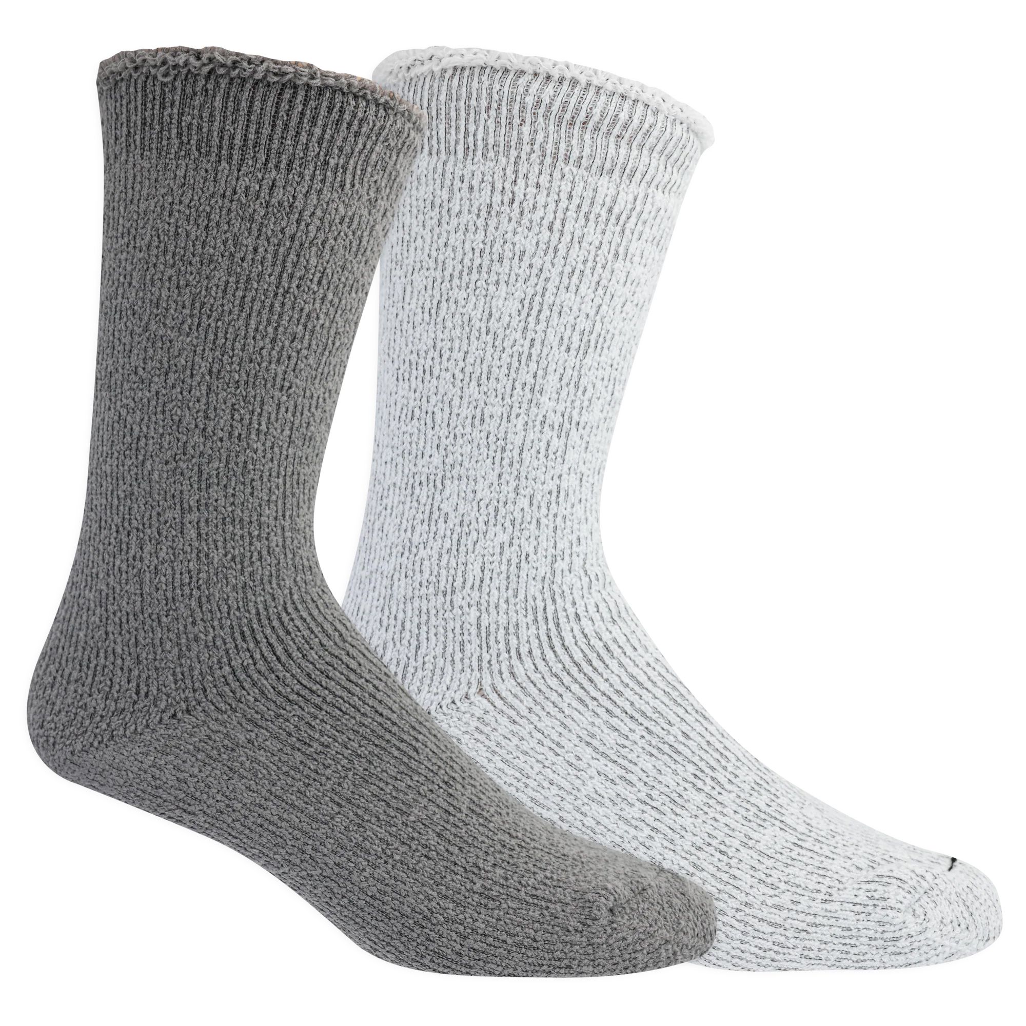 Dr. Scholl's Men's Ultimate Cozy Gripper Non-Slip Grip Cozy Comfort Crew Socks, 2 Pair Pack