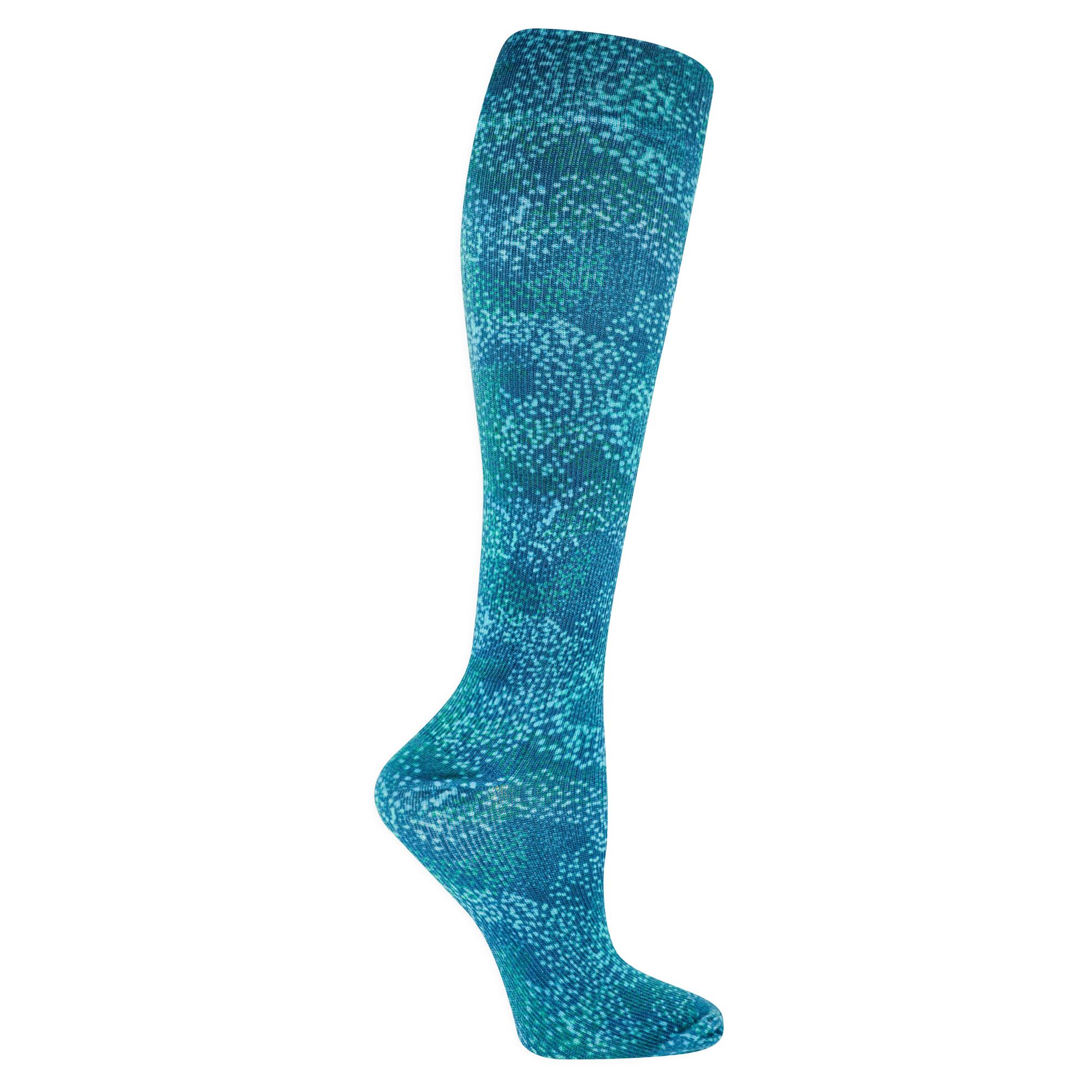 Dr. Scholl's Women's Graduated Compression Nature Dot Print Knee High Socks 1 Pair Pack - Light Compression, Sophisticated Style