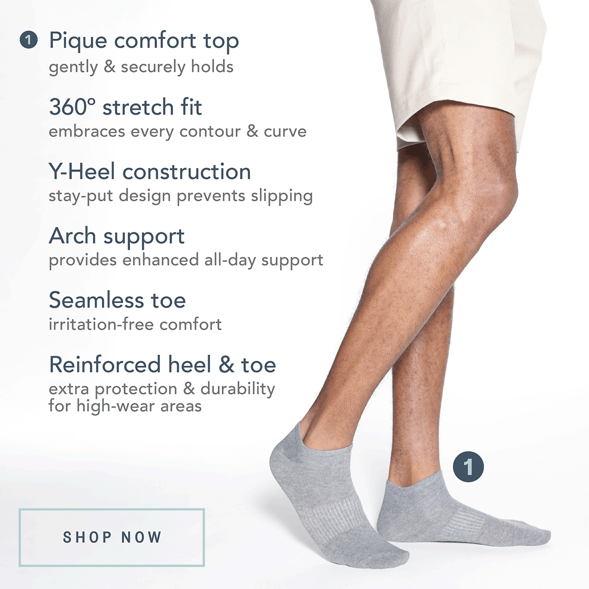 K.Bell mens flex fit no show sock