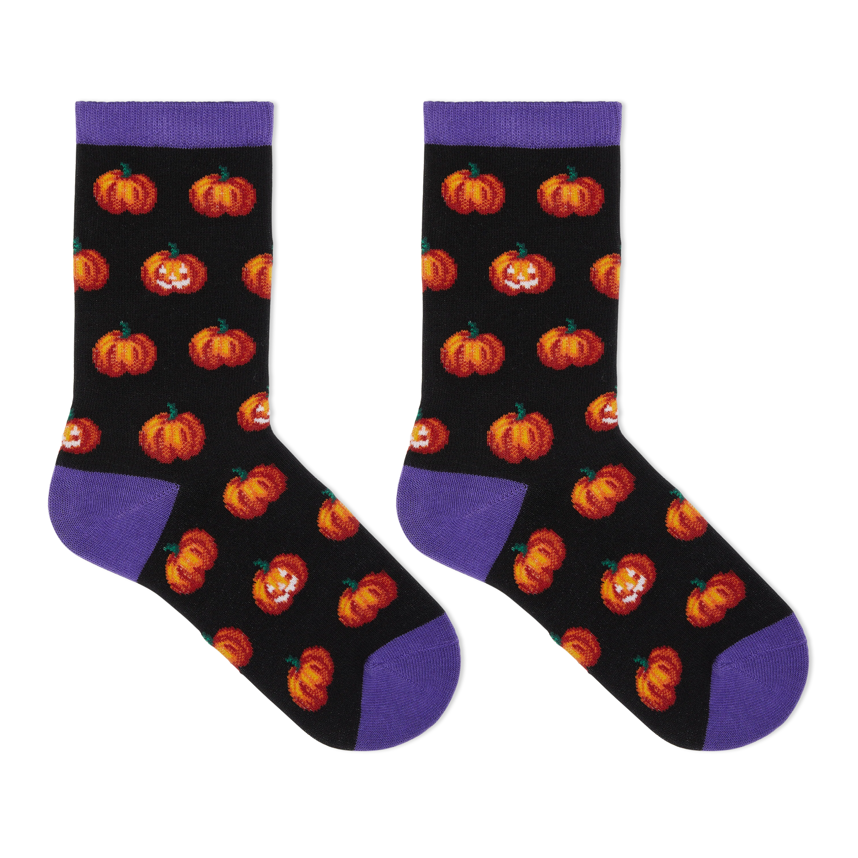 HOTSOX Kid's Glow In The Dark Pumpkins Crew Socks