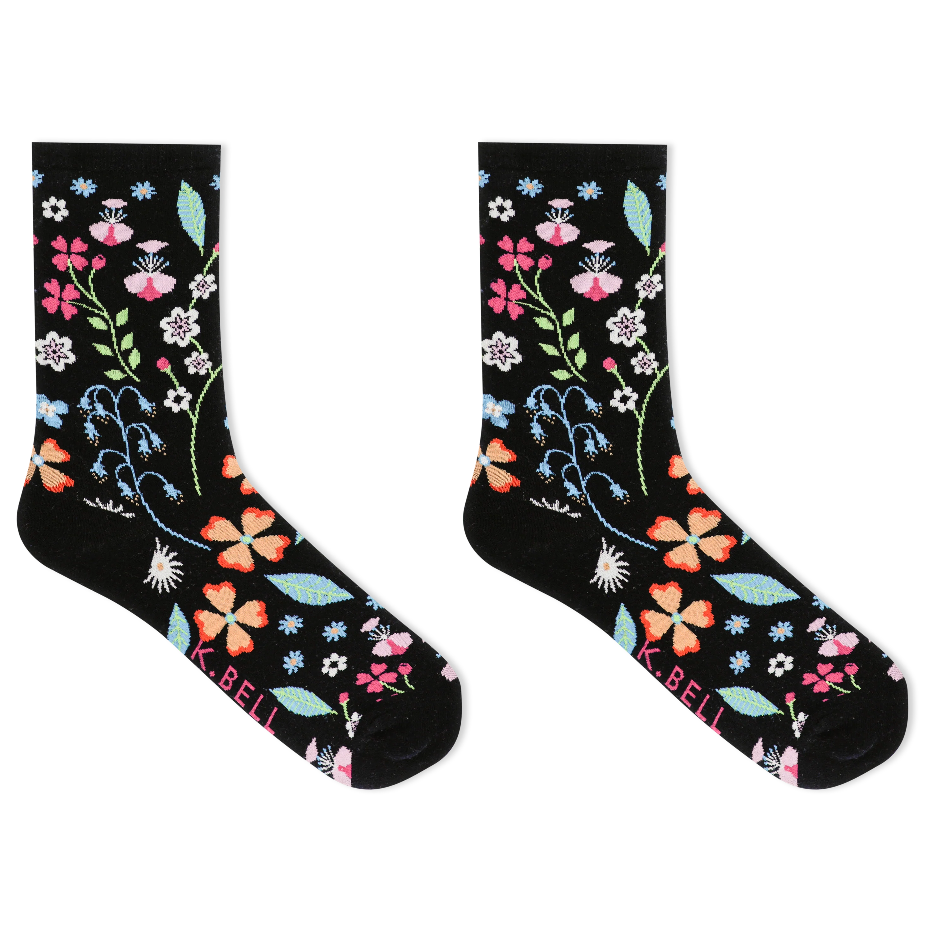 K.Bell Women's Floral Crew Sock