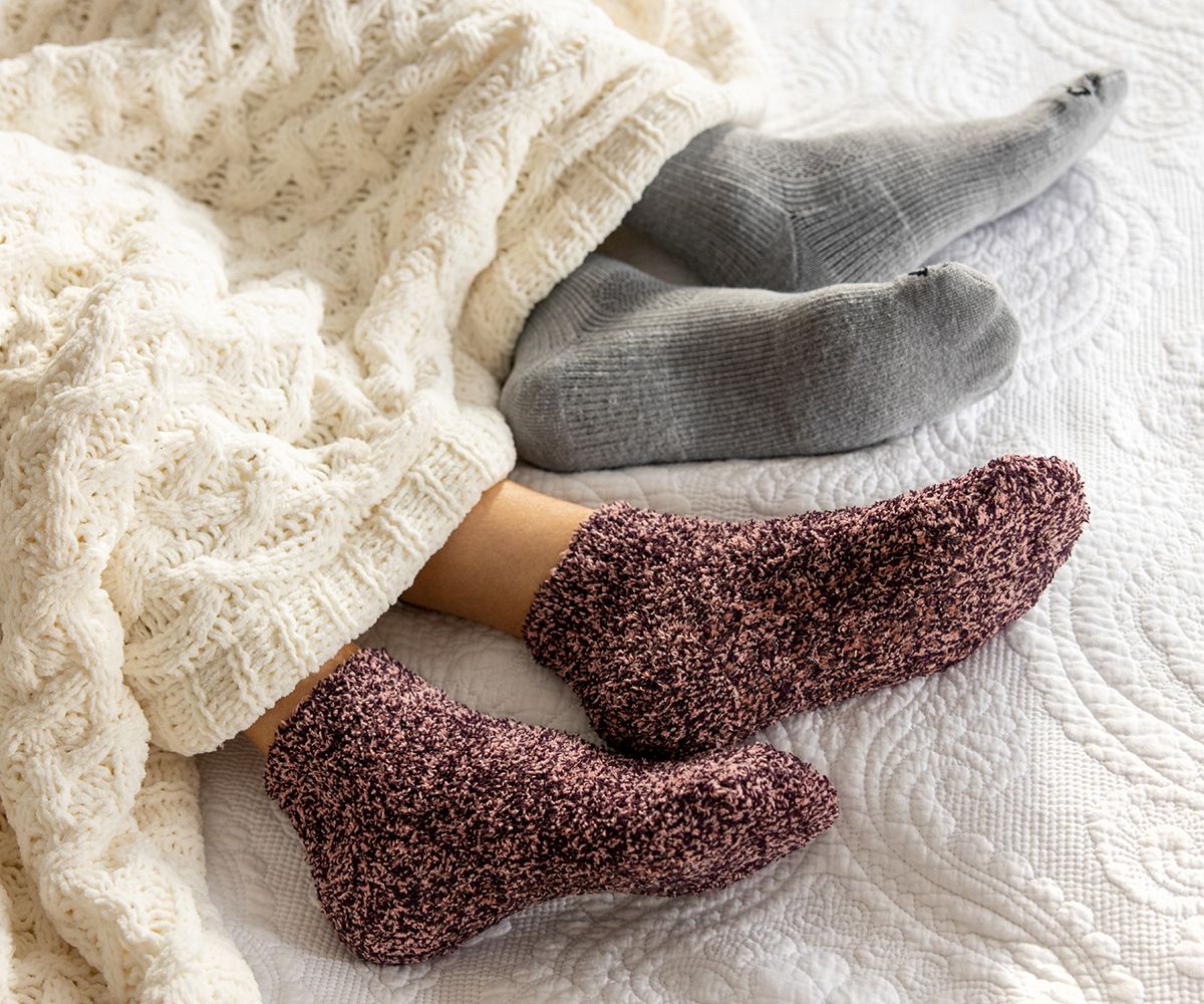 People laying down in cozy socks