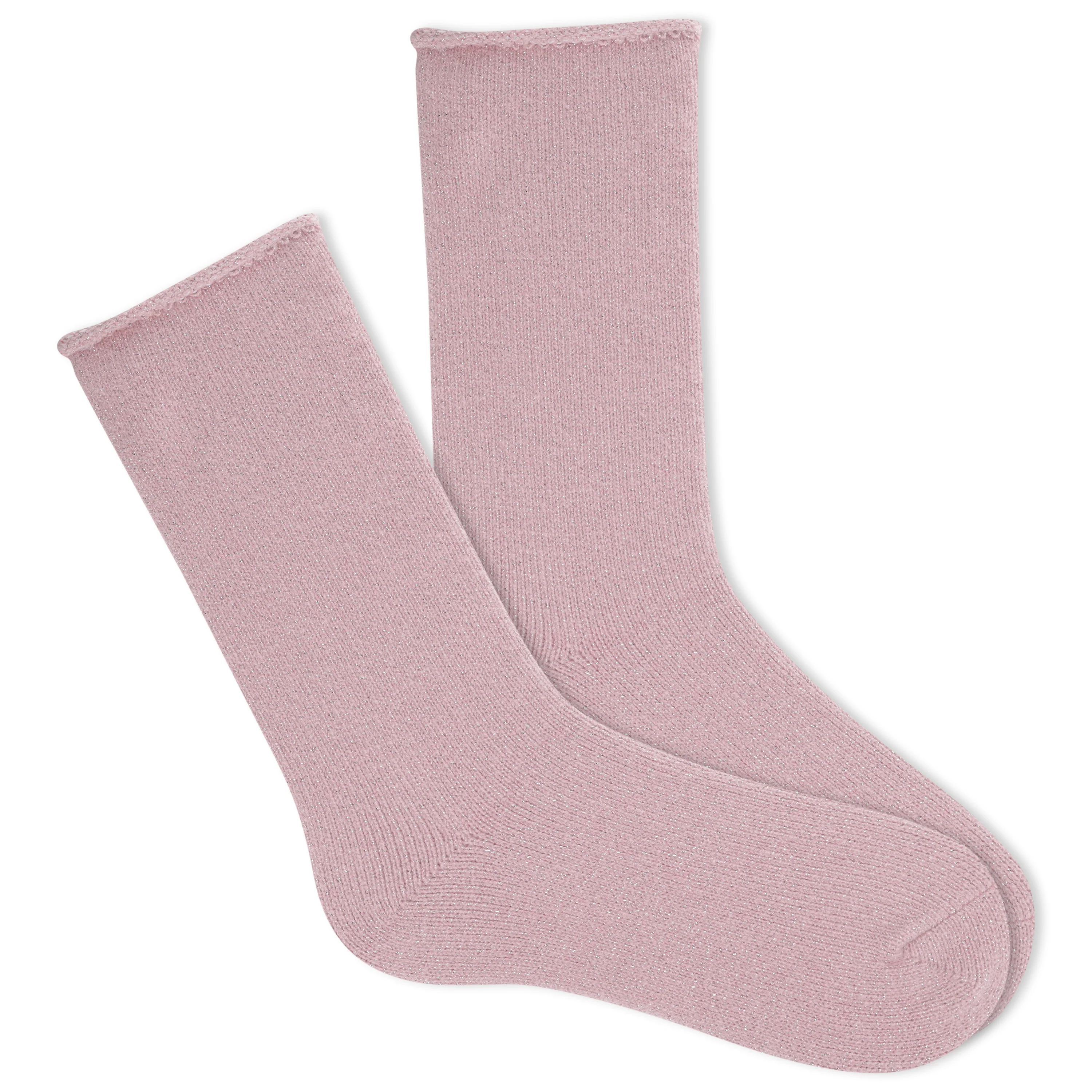 K.Bell Women's Supersoft Sparkle Roll Top Crew Sock