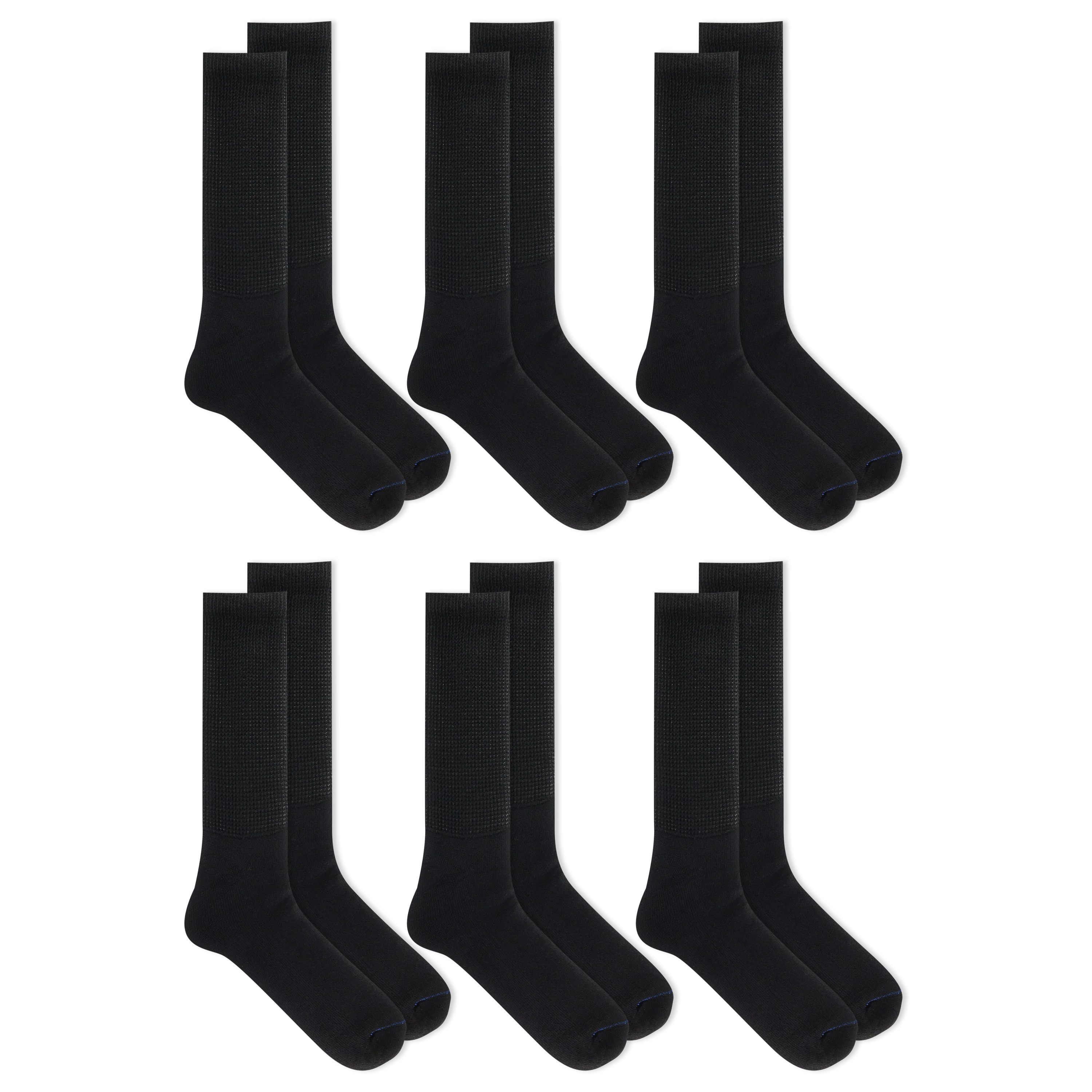 Dr. Scholl's Men's Diabetes & Circulatory Crew Socks 6 Pair Pack - Non-Binding, Cushioned Comfort