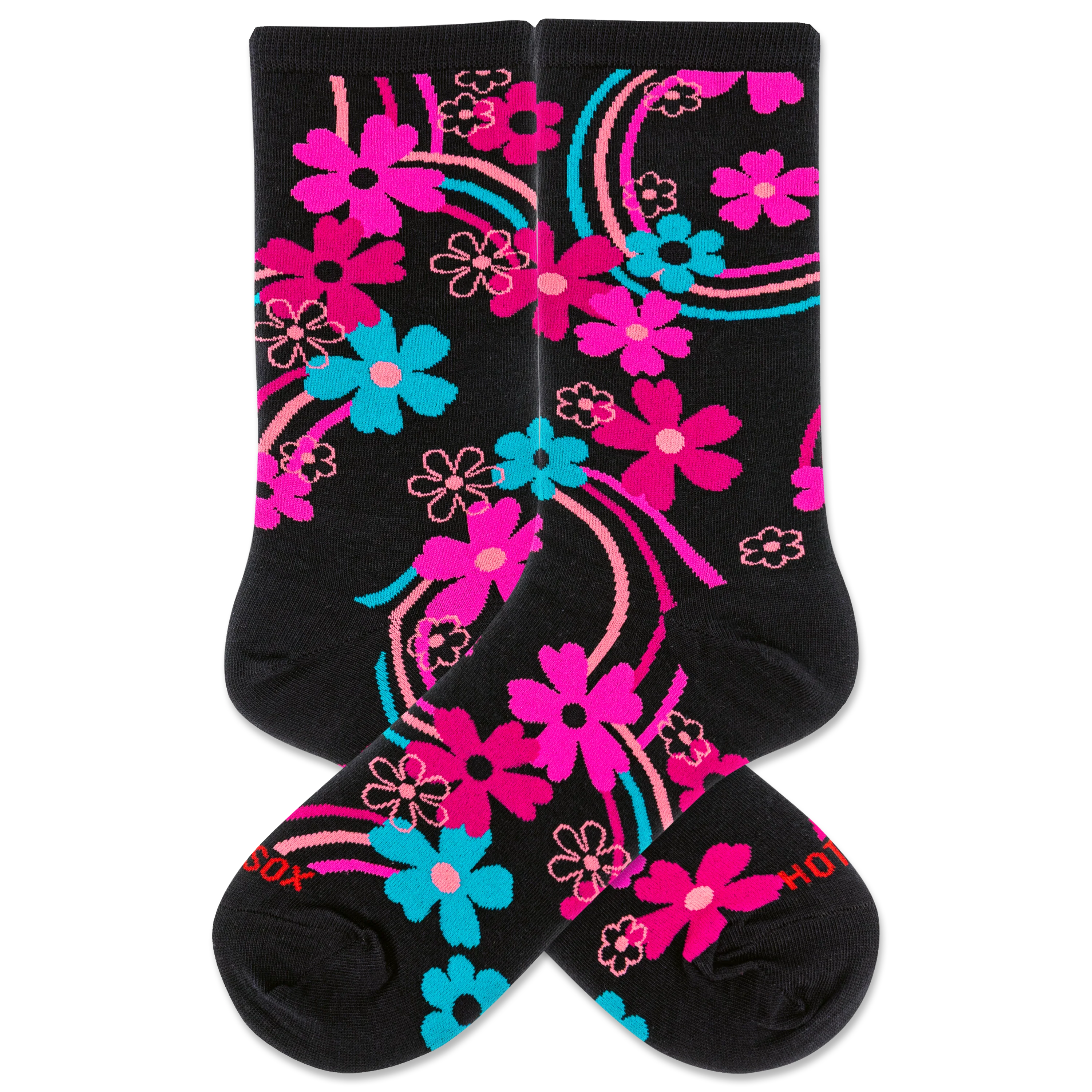 HOTSOX Women's Rainbow Floral Crew Socks