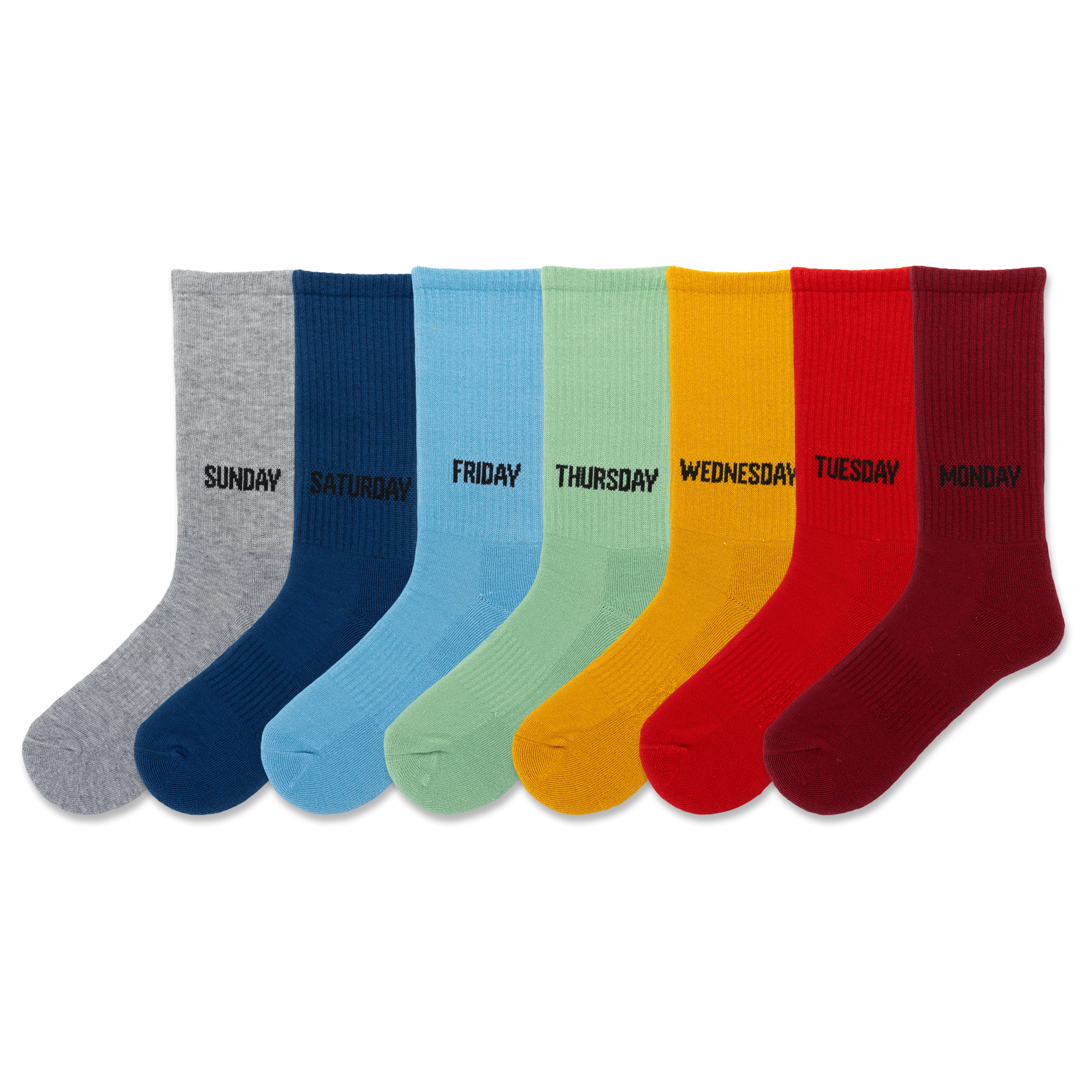 HOTSOX Unisex Days of the Week Crew Socks 7 Pack