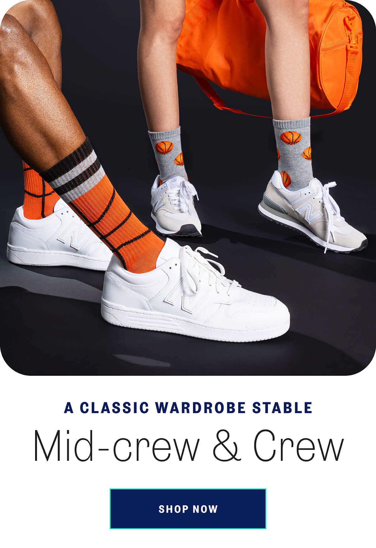 Active crew and mid-crew socks