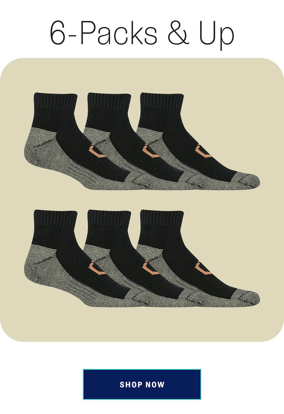 Shop six pair and up sock packs