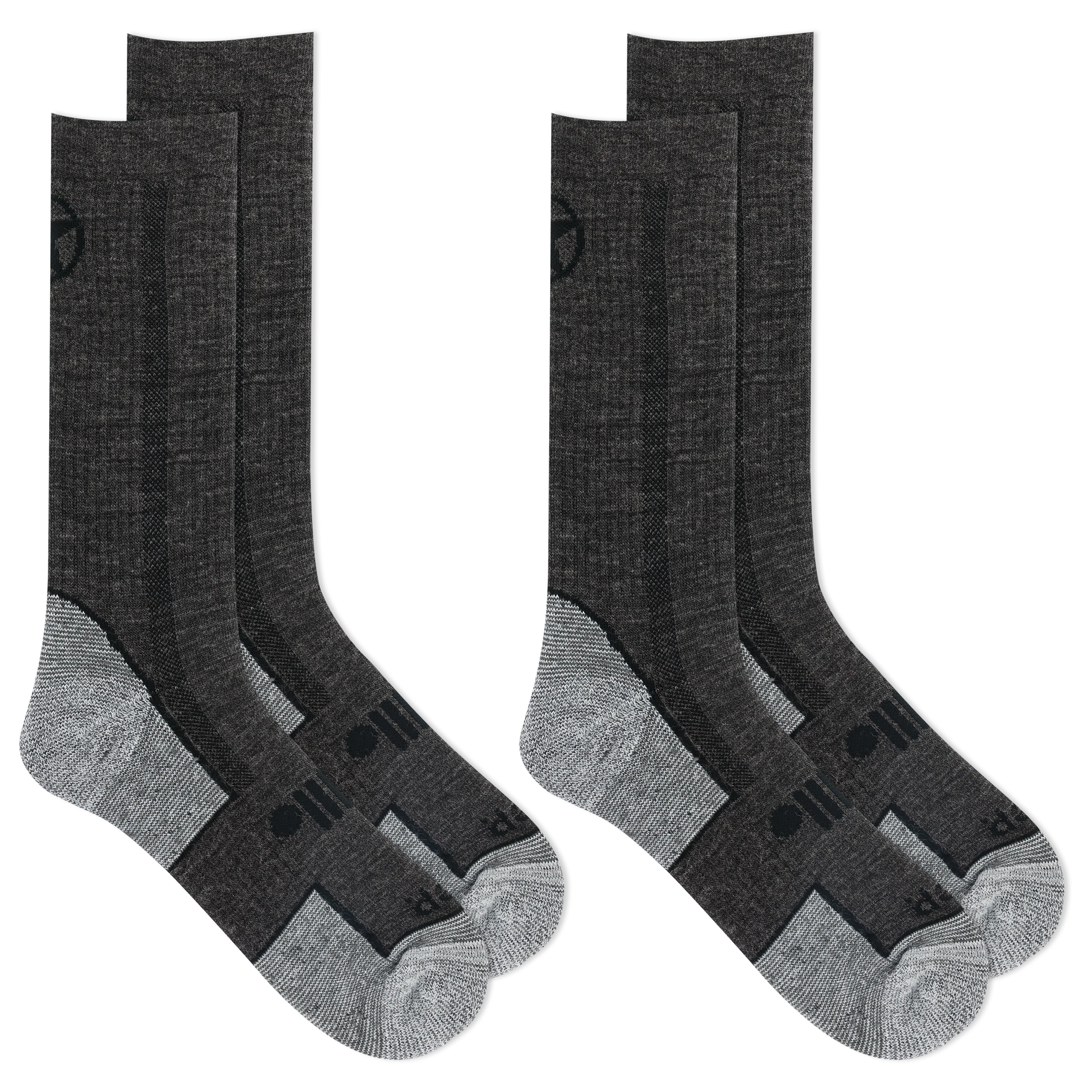 Jeep® Men's Wool Blend Trail Crew Socks 2 Pair Pack - Breathable, Cushioned Comfort