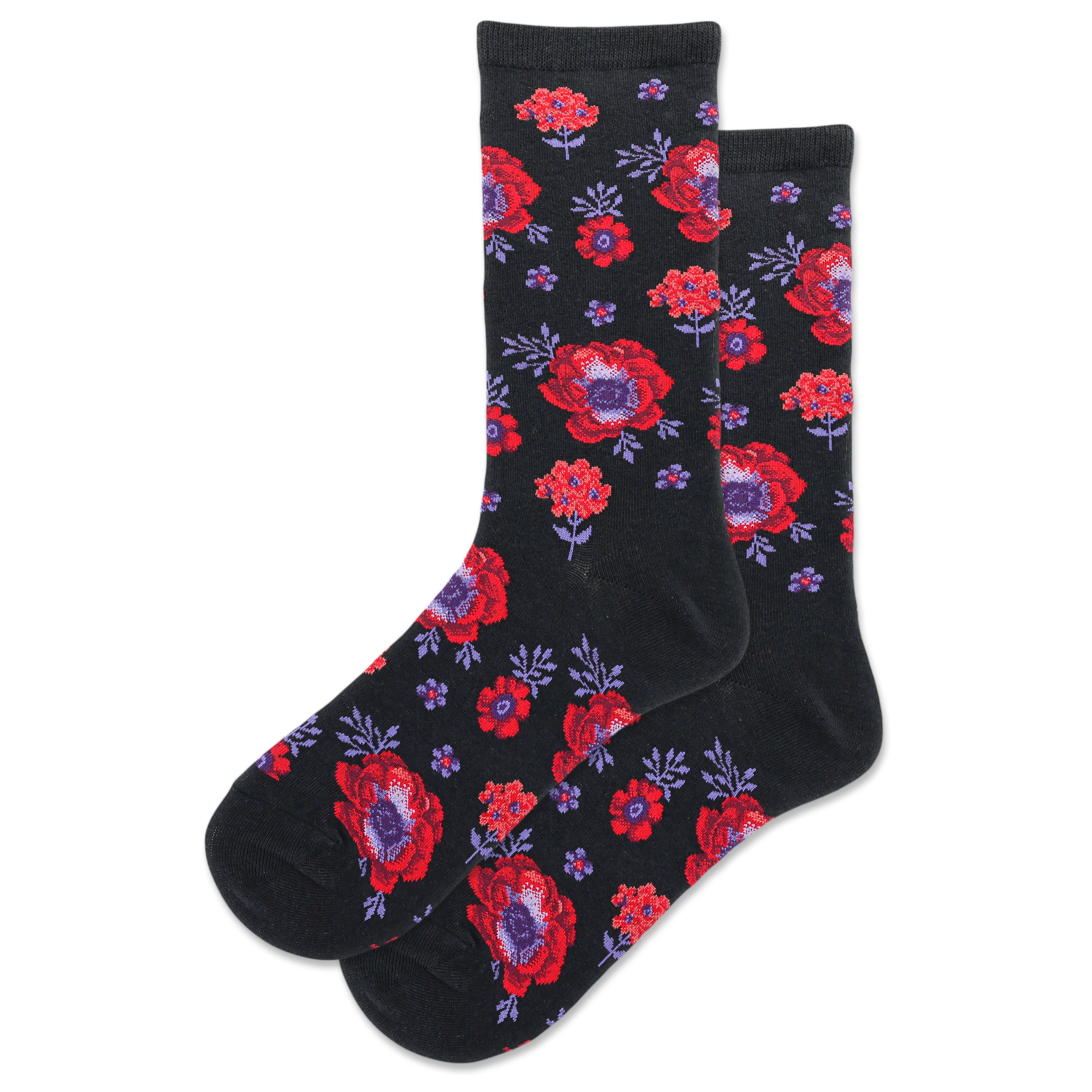 HOTSOX Women's Poppy Floral Crew Socks