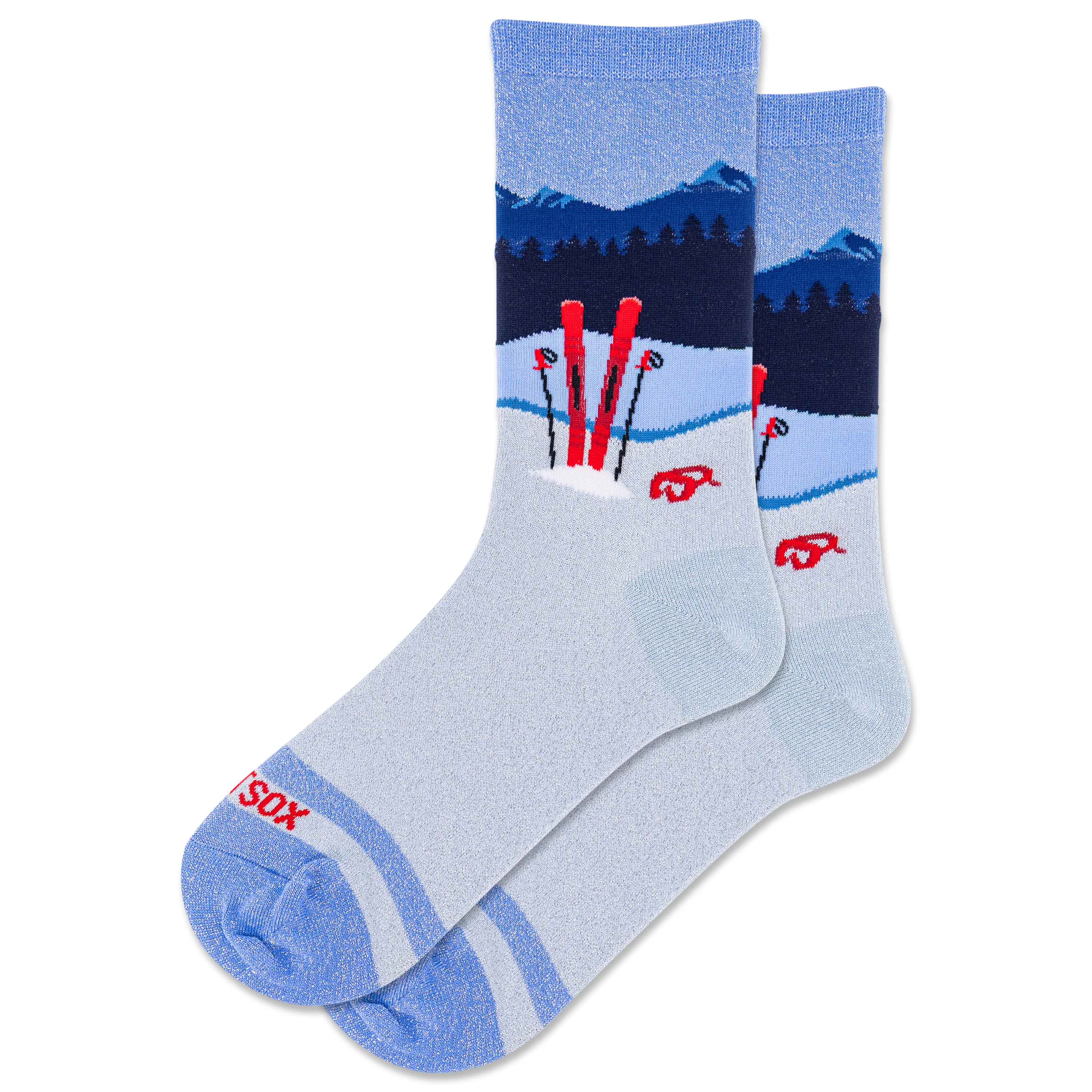 HOTSOX Women's Metallic Ski Crew Socks