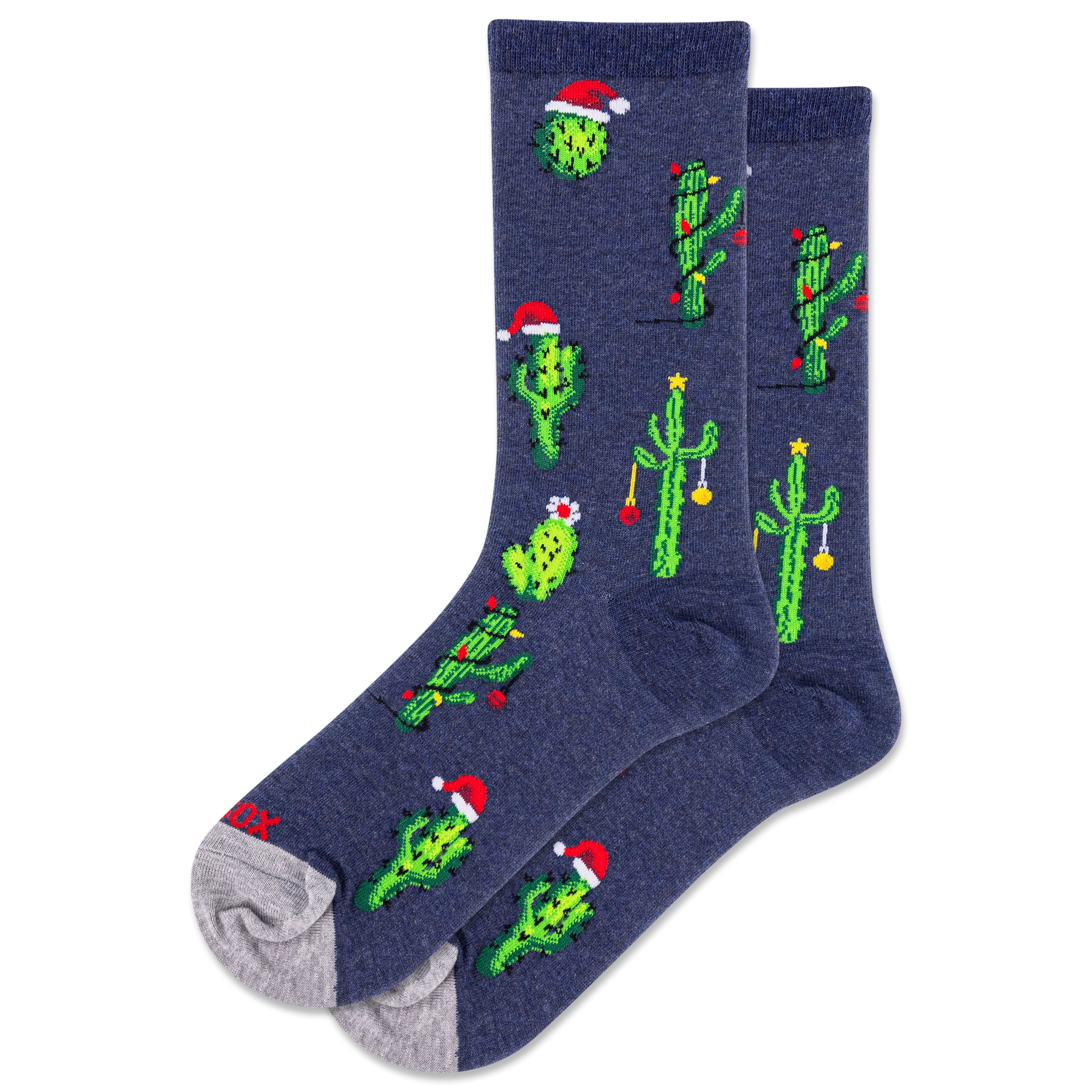 HOTSOX Women's Christmas Cactus Crew Socks