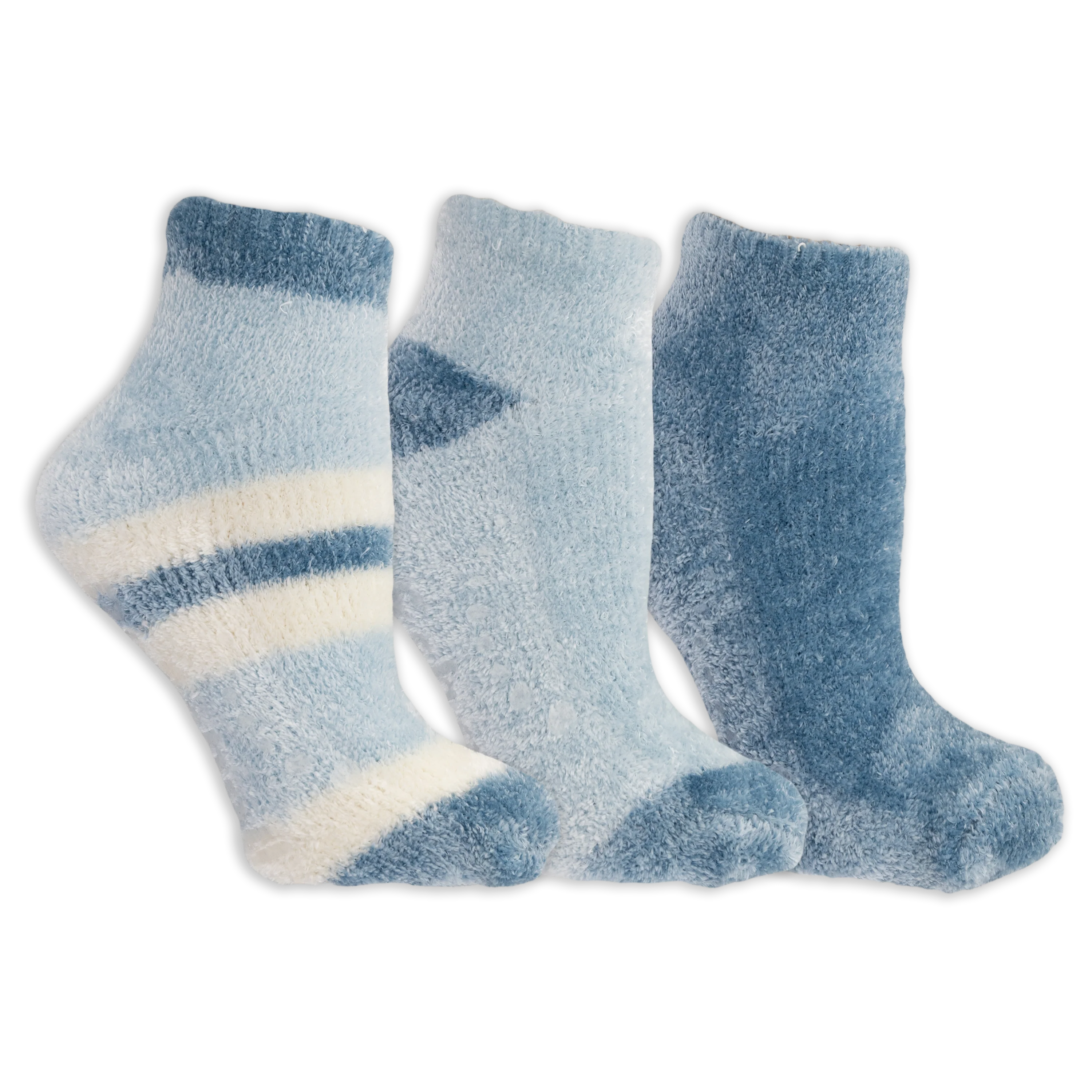 Dr. Scholl's Women's Soothing Spa Chenille Gripper Low Cut Socks 3 Pair Pack - Lavender & Vitamin E Infused, Cozy Comfort