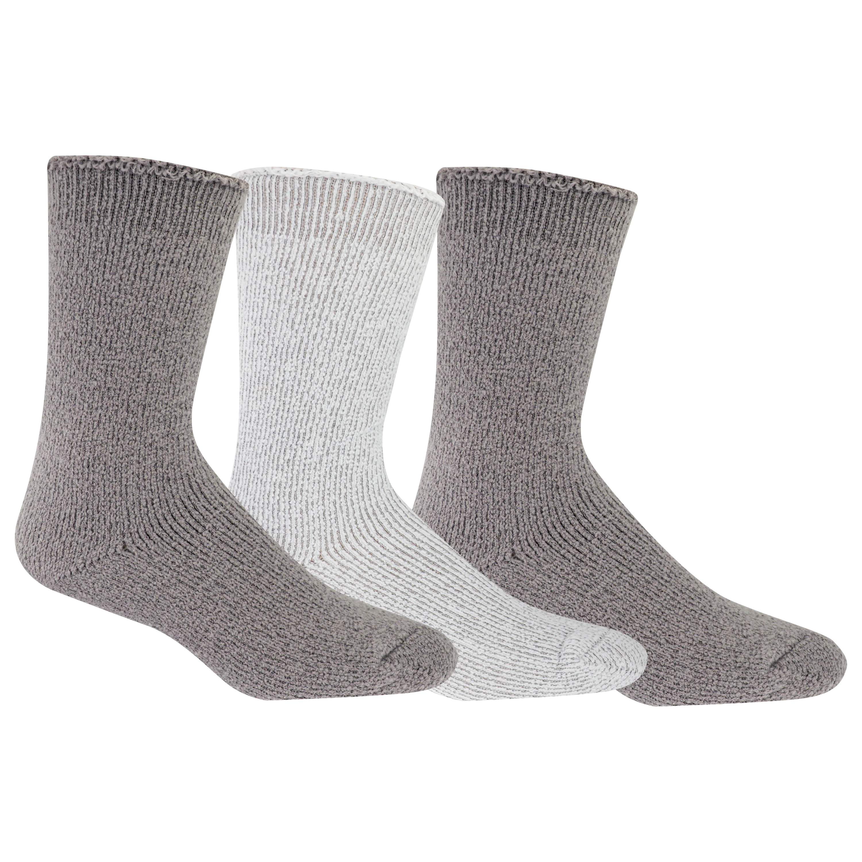 Dr. Scholl's Men's Ultimate Cozy Gripper Crew Socks 3 Pair Pack - Non-slip Grip, Cozy Comfort