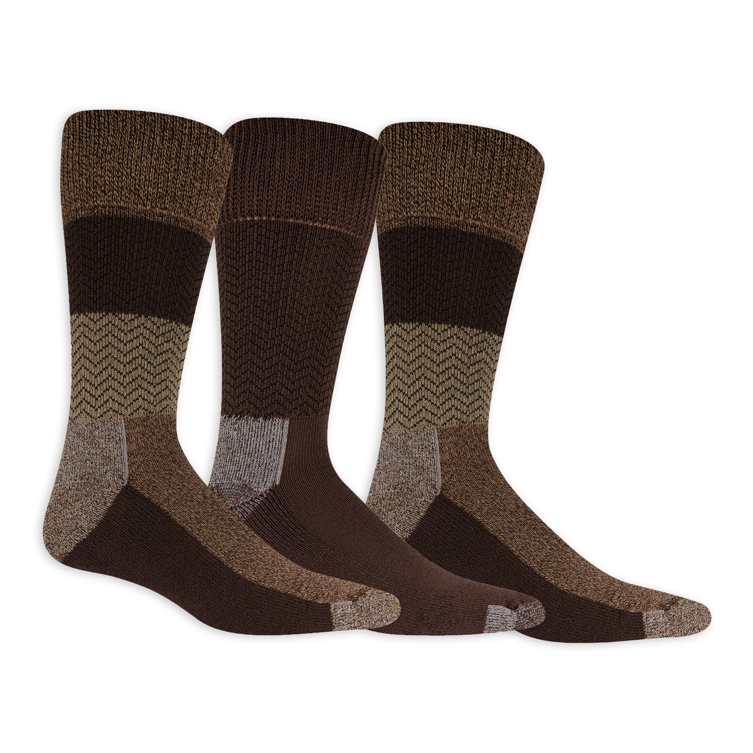 Dr. Scholl's Men's Advanced Relief Blister Guard® Casual Chevron Crew Socks 3 Pair Pack - Non-binding, Cushioned Comfort