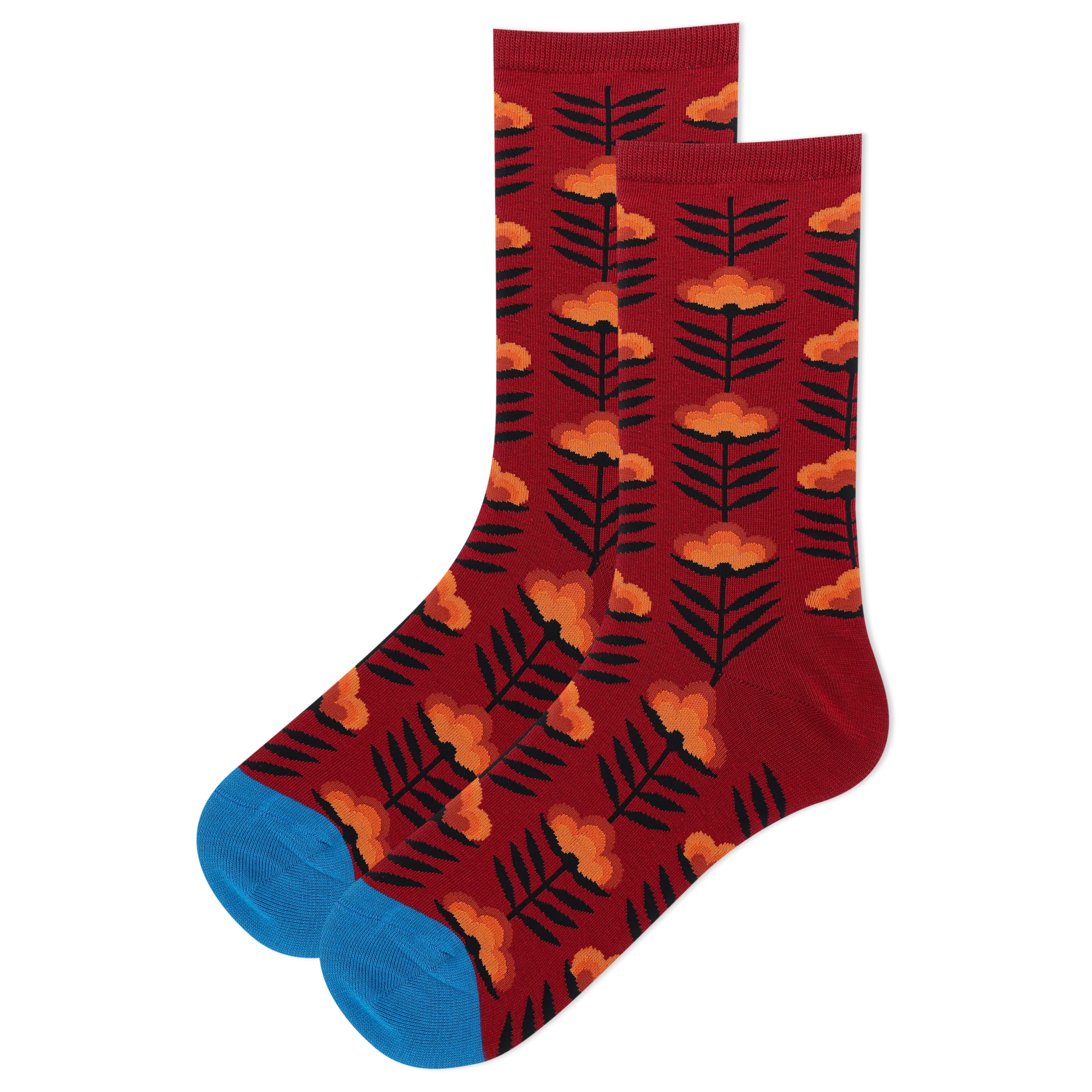 HOTSOX Women's Retro Floral Crew Socks