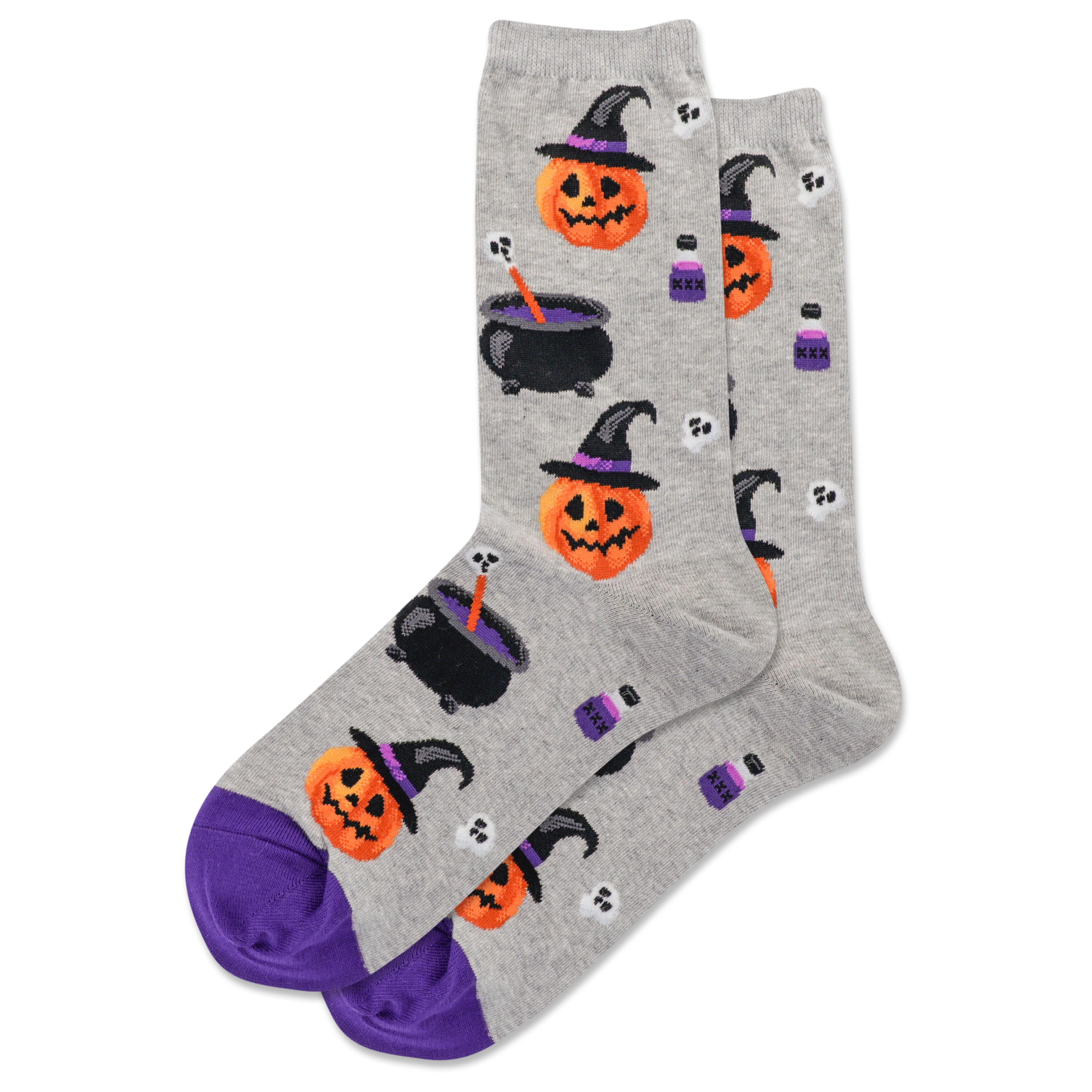 HOTSOX Women's Witch Pumpkin Crew Socks
