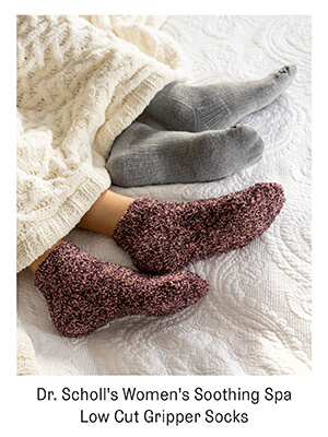 Dr. Scholl's Women's Soothing Spa Low Cut Gripper Socks, 3 Pair Pack