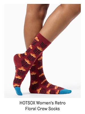 HOTSOX Women's Retro Floral Crew Socks